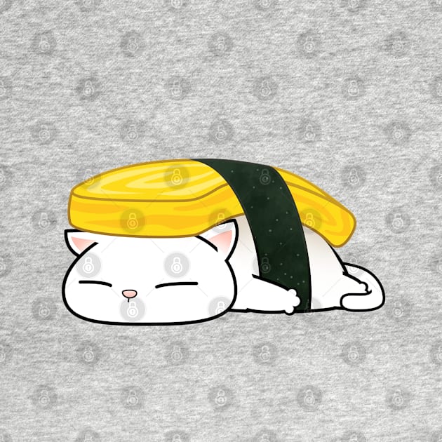 Chubby Cat Tamago Sushi by Takeda_Art
